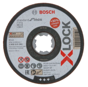 BOSCH CUTTING DISC X-LOCK STANDARD INOX STRAIGHT 125 X 1 X 22.23